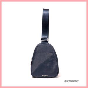 Double Zip Mini Sling Crossbody Bag with RFID Protection